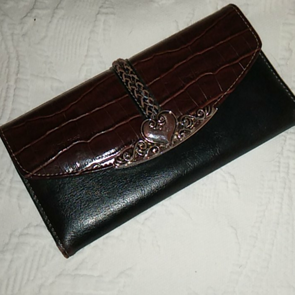 Pre-owned beautiful brown women's clutch wallet